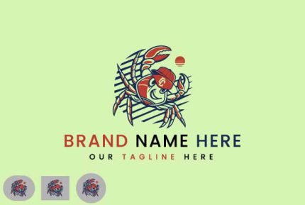 Mascot Custom Crab College Logo