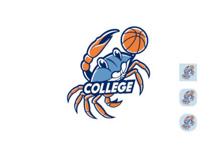 Mascot Custom Crab College Logo