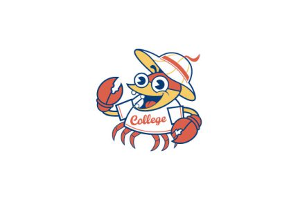 Mascot Custom Crab College Logo