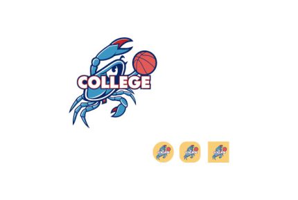 Mascot Custom Crab College Logo