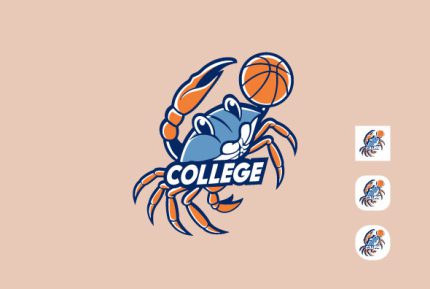 Mascot Custom Crab College Logo