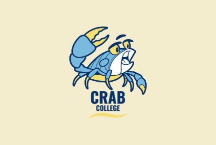Mascot Custom Crab College Logo