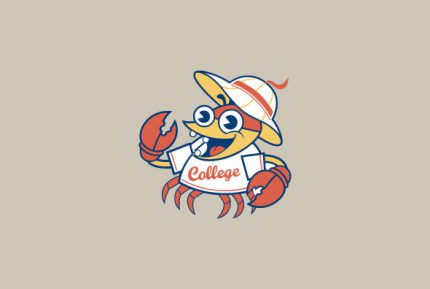Mascot Custom Crab College Logo