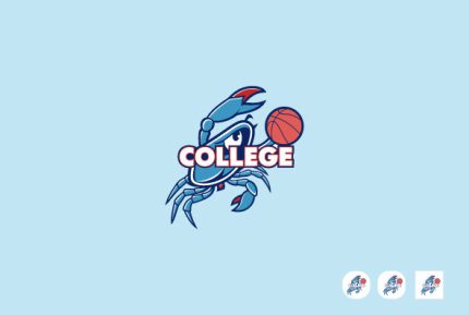 Mascot Custom Crab College Logo