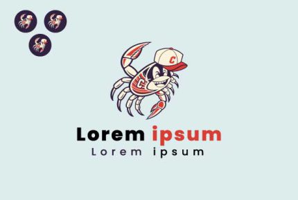 Mascot Custom Crab College Logo