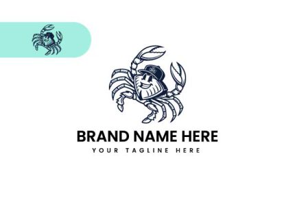 Mascot Custom Crab College Logo