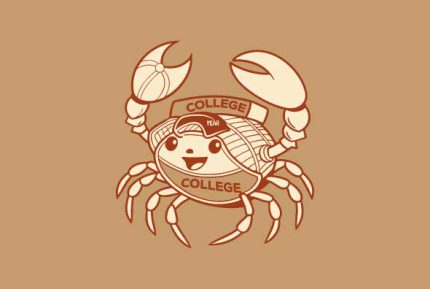 Mascot Custom Crab College Logo