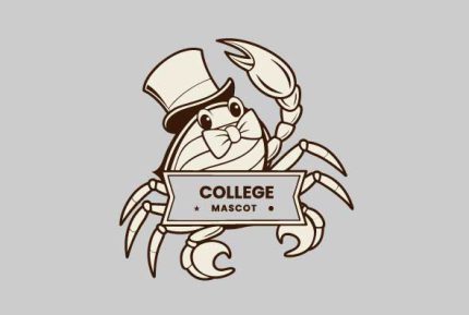 Mascot Custom Crab College Logo