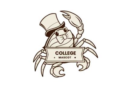 Mascot Custom Crab College Logo